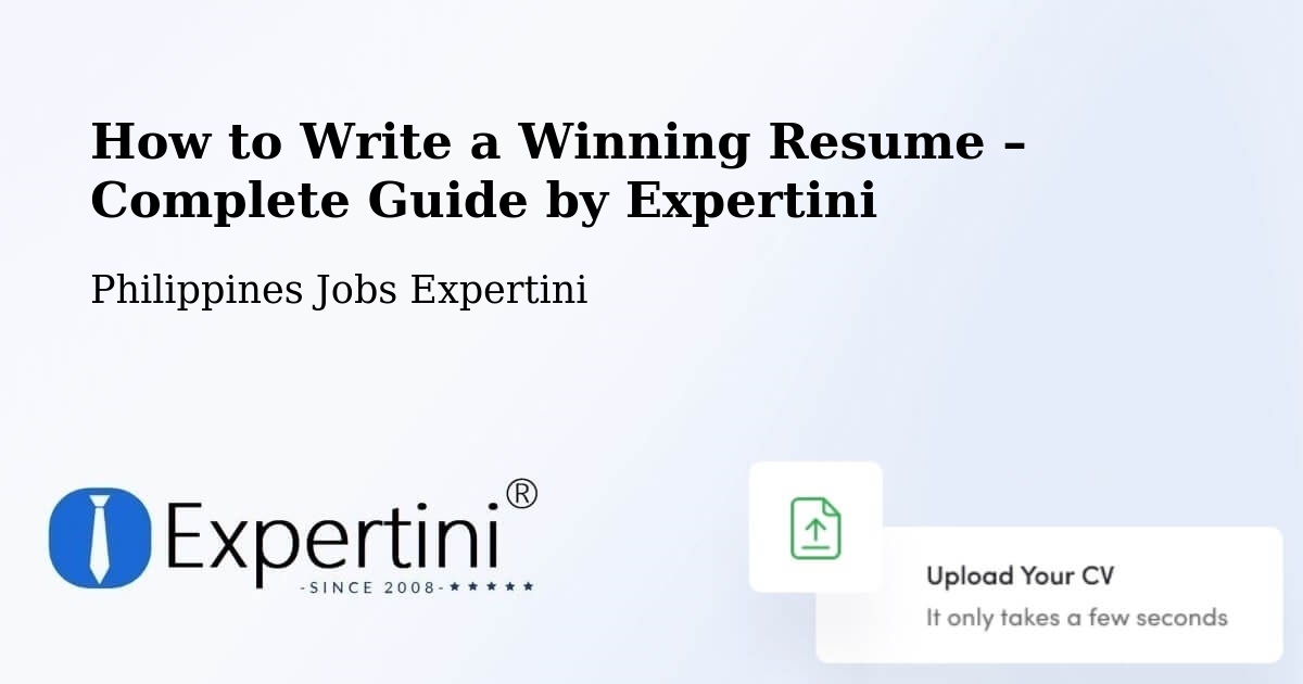 Resume Writing Guide for Job Seekers – Eguia - Eguia, Philippines Jobs Expertini